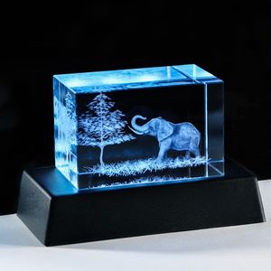 Estatua de Elefante 3D de Cristal, Decoración para Amantes de los Elefantes, Regalo de Cumpleaños o Día de la Madre, Estatuilla de Mamá D - Product Image 1