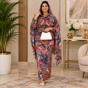Tela de Voile de Algodón con Estampado Digital Abstracto de 58 Pulgadas para Confección de Vestidos |   Textil Tradicional Sudanés para un Uso Diario Elegante - Product Image 4