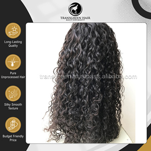 Trusted India Origin Supplier Selling 100% Raw Unprocessed Virgin Natural Curly <b>Wig</b> with Bangs Human Hair Extension on Sale - Product Image 5