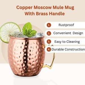 Koi 450ml Pure Copper Moscow Mule Mug Cup Hammered Design for Water <b>Beer</b> Drinking Wholesale Manufacturer for Business Gifts - Product Image 2