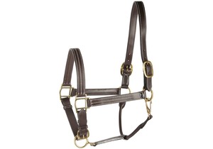 Harnais en cuir noir - Accessoires en or rose avec plaque gravée avec le nom du cheval, léger - Product Image 6