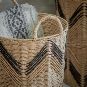 aper Rope Woven <b>Storage</b> Basket Decorative Organizer <b>Bin</b> for Home Nursery Shelf Closet Bathroom Minimalist <b>Storage</b> Basket OEM ODM - Product Image 6