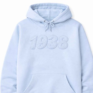 Sweat-shirt à capuche bleu clair pour sororité et fraternité, broderie 1938 sur le devant, manches longues, en coton tricoté, pour l'automne - Product Image 4