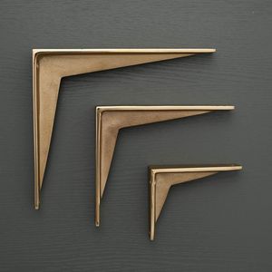 Antique Finish Brass <b>Shelf</b> <b>Bracket</b> Heavy Duty Triangle Corner Support Holder for Wooden <b>Floating</b> <b>Shelf</b> Decoration Home Hotel Use - Product Image 3
