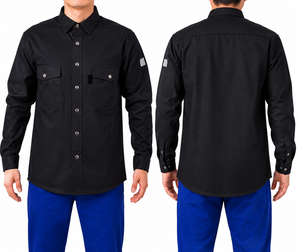 เสื้อเชิ้ตแขนยาวคุณภาพสูง ผ้าฝ้าย 100% ป้องกันไฟฟ้าสถิตย์ ได้รับการรับรองมาตรฐาน CE สำหรับงานเชื่อมโลหะแบบอเมริกัน ทนไฟ เหมาะสำหรับงานเหมืองและช่างไฟฟ้า - Product Image 1