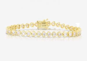 Listo para enviar 3mm 4mm 5mm Cadena de moissanita Real D Grado VVS 925 Cadena de tenis de moissanita plateada - Product Image 3