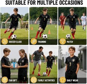 Conjunto de Camiseta de Fútbol |   Conjunto de Uniforme con Camiseta, Pantalones Cortos y Calcetines para Hombres, Niños y Niñas, para la Escuela, Deportes, Entrenamiento y Partidos - Product Image 3