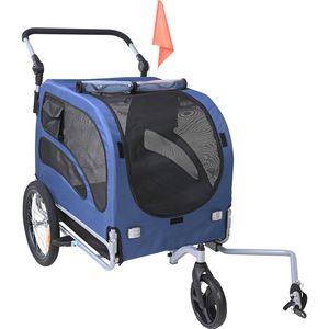 Rimorchio per Bicicletta in Alluminio per Cani, Capacità 100 Libbre, Passeggino 2-in-1 per Animali Domestici, Facile da Piegare, Sgancio Rapido - Product Image 1
