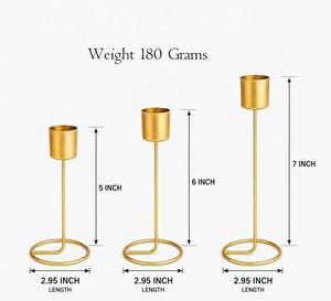 Juego de Portavelas Metálicos Hechos a Mano con Diseño de Unicornio, Dorados, Personalizables en 6 Colores, Duraderos, para Decoración del Hogar y Bodas - Product Image 3