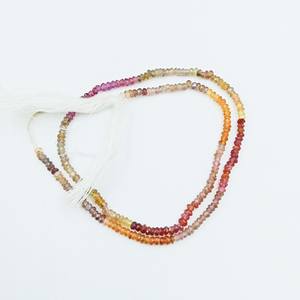 Perles facettées en saphir Tunduru naturel, forme Rondelle, 4 pouces, 4 mm, pour la fabrication de bijoux, vente en gros - Product Image 1