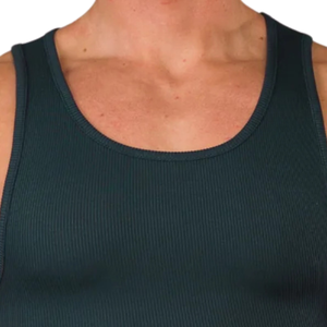 Camiseta sin mangas acanalada para hombre, color verde azulado oscuro, ajuste atlético, chaleco de gimnasio, ligera, para entrenamiento físico, informal, esencial para el verano - Product Image 4