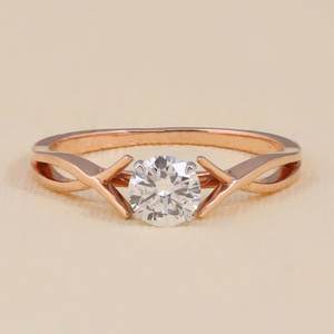 Moissanite 4MM Round Cut <b>Solitaire</b> <b>Ring</b> Original 925 <b>Silver</b> With Rose Plated Fine Promise Gift Jewelry For Wedding Charms - Product Image 1