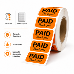 Etiquetas Adhesivas de Confirmación de <span class=keywords><strong>Pago</strong></span> PAID Naranjas, Etiquetas Autoadhesivas para Contabilidad Minorista, para <span class=keywords><strong>Facturas</strong></span> y Recibos - Product Image 4