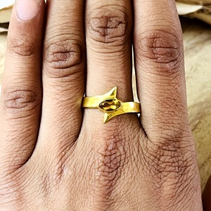 Vintage Design Boho <b>Citrine</b> <b>Rings</b> Boho Brass <b>Rings</b> Women 18k Gold Plated Minimalist Geometric Starburst Jewelry Wholesale/OEM - Product Image 6