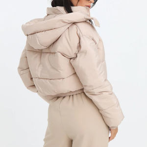 Gilet matelassé court pour femme, chaud d'hiver, col montant, en peau de mouton respirante et viscose, vente en gros - Product Image 6