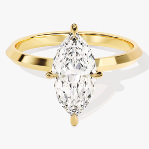 Anillo de Diamantes con Corte Esmeralda en Oro Amarillo, Joyería Clásica de Compromiso para Mujer - Product Image 2