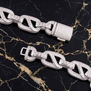 VVS Moissanite Diamond S925 <b>Iced</b> <b>Out</b> Necklace Link <b>Chain</b> Jewelry Necklace For Men Available for sale - Product Image 6