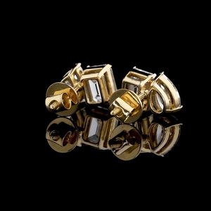 ต่างหูเพชรพลอยมรกตทรงลูกแพร์ YG - Product Image 5