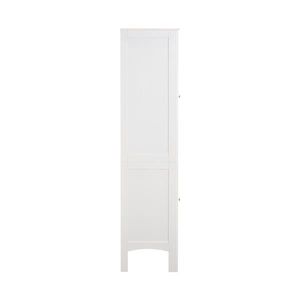 Tall Narrow Freestanding Tower Cabinet with 2 Shutter Doors and 5 Tier Shelves for Bathroom Kitchen & Living Room Storage - Product Image 3