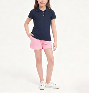 Polo en coton doux pour enfants, manches courtes, logo personnalisé, chemise de golf, uniforme scolaire quotidien pour filles et jeunes - Product Image 1