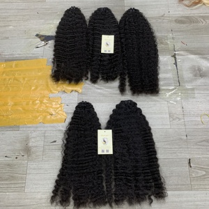 Venta caliente Paquetes de cabello Cutículas alineadas Doble dibujado Cabello humano vietnamita crudo BIRMESE RIZADO Extensiones de trama de Vietnam - Product Image 5