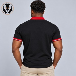 Chemises polo élégantes pour hommes, texture lisse, manches courtes, idéales pour le bureau, les voyages et les tenues de week-end. - Product Image 3