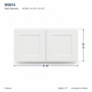 US Stock <b>Wall</b> <b>Cabinet</b> 30 x 15 Inch Shaker Style Ready to Assemble Kitchen <b>Cabinets</b> Plywood W3015 Ships in 7 Days - Product Image 6