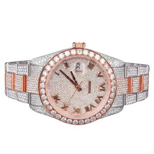 Reloj de Diamantes Moissanite Personalizado de 41 mm, Automático, Mecánico, de Acero Inoxidable, Resistente al Agua, para Hombre, Hecho a Mano, con Incrustaciones de Joyas - Product Image 1