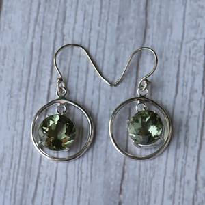 Green Peridot Earrings 925 Sterling <b>Silver</b> Dangle Drop Hook Charm <b>Solid</b> Crystal Jewelry Stunning Gift For Women - Product Image 6