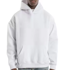 Sweat à capuche oversize en molleton épais de coton premium pour homme, personnalisable avec logo, style streetwear, pull uni pour homme - Product Image 1