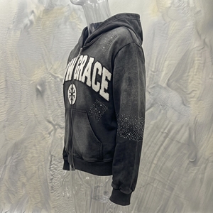 เสื้อแจ็คเก็ตผ้าฝ้ายฟลีซสำหรับผู้ชาย Snow Grace แบบมีฮู้ด ซิปหน้า ลายพิมพ์ตัวอักษร ทรงปกติ เหมาะสำหรับฤดูหนาว - Product Image 5