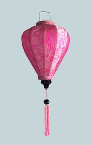 High Quality Vietnamese <b>Pink</b> Color Silk Lantern for Wedding Decor Hanging from Vietnam Bamboo Lantern Supplies Hanging Factory - Product Image 5