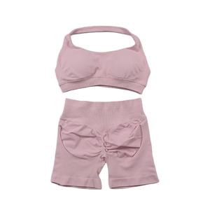 Custom Logo Seamless Women’s Gym Set Quick Dry Sports <b>Bra</b> and High Waisted Leggings Fitness Yoga - Product Image 5