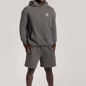 Conjunto de sudadera con capucha y pantalones cortos para hombre, estilo moderno, con tela flexible para uso activo y casual. - Product Image 2