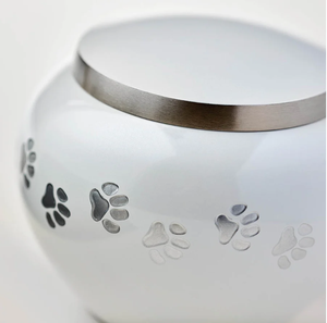 Mini Pet Cremation <b>Urn</b> with Paw Print Lid Stainless Steel Keepsake Ashes Container for Dog and <b>Cat</b> Memorial - Product Image 5