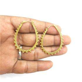 Boucles d'oreilles créoles fantaisie plaquées or 18 carats, boucles d'oreilles créoles fantaisie plaquées or avec un design tendance - Product Image 4