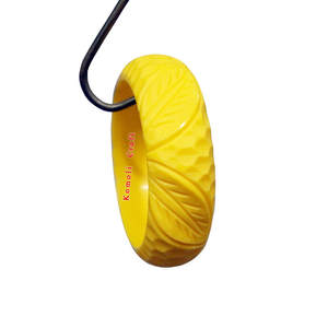 Pulsera de resina epoxi Ahumada a rayas blancas doradas, joyería hecha a mano, venta al por mayor - Product Image 3