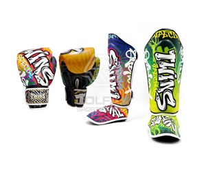 Gants de boxe professionnels personnalisables entièrement imprimés pour l'entraînement de Muay Thai, en cuir de vachette véritable, protection UV pour les poignets - Product Image 5