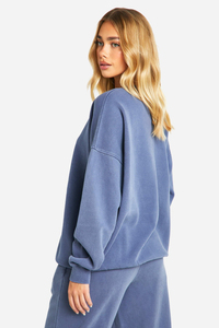 Pull à capuche surdimensionné pour femme, couleur unie, 100% coton molletonné, respirant, tricoté, épaules tombantes, manches longues, poches, vêtements d'automne - Product Image 4