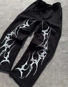 Pantalon de survêtement pour homme en coton noir léger, écologique, imperméable, coupe droite, avec cordon de serrage, coupe régulière, décontracté, automne - Product Image 2