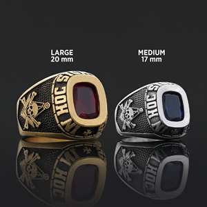 Anillo Masónico BOJ 047 Personalizado de Plata con Diamantes, Anillo de Graduación Universitaria Unisex, Regalo para Fiestas y Ocasiones Especiales, Precio Bajo - Product Image 2