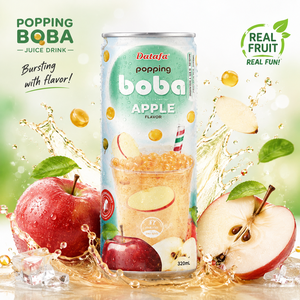 Bebida de Jugo de Frutas y Vegetales con Burbujas de Manzana, Bebida Carbonatada en Lata de 320 ml, Certificada HALAL ISO HACCP - Product Image 1