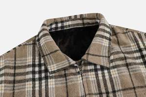 Premium Mens Plaid <b>Flannel</b> Shirt <b>Jacket</b> Hooded Winter Cotton Shacket with Sherpa Fleece Lining Custom Logo Casual Outdoor Warm - Product Image 2