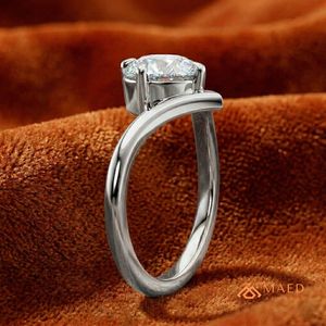 925 Sterling <b>Silver</b> Round Moissanite Engagement <b>Ring</b> mossonite Diamond Bridal Jewelry Women USA Luxury <b>Ring</b> - Product Image 4