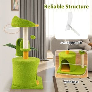 22LBS Capacity <b>Cat</b> Tree with Self Groomer and <b>Scratching</b> <b>Posts</b> Palm Tree Design - Product Image 3