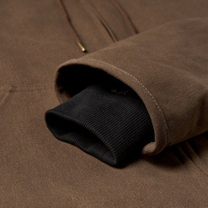 Men Brown Hooded Zip-Up Jacket With Fleece Lining And Front Pockets Winter Protection Workwear - Product Image 4