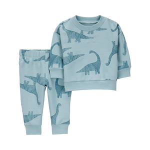 Ensemble de survêtements 2 en 1 en coton éponge français léger et respirant pour bébés et tout-petits avec sweat à capuche et pantalon pour enfants - Product Image 3
