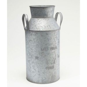 Bidon à lait en métal galvanisé au design traditionnel, très tendance, avec poignée, écologique et personnalisable en taille, forme et couleur - Product Image 1