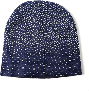 Gorro de Punto Unisex con Pedrería, Impermeable, Azul Marino Brillante, Invernal, Suave, Elástico, con Puño Acanalado, Cálido, Casual, Ajustable, para el Frío - Product Image 6