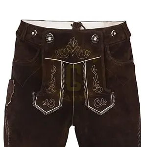 Haute Qualité Bavière Unisexe Casual Trachten Midweight Premium Lederhosen en Cuir pour Oktoberfest avec Taille Moyenne - Product Image 1